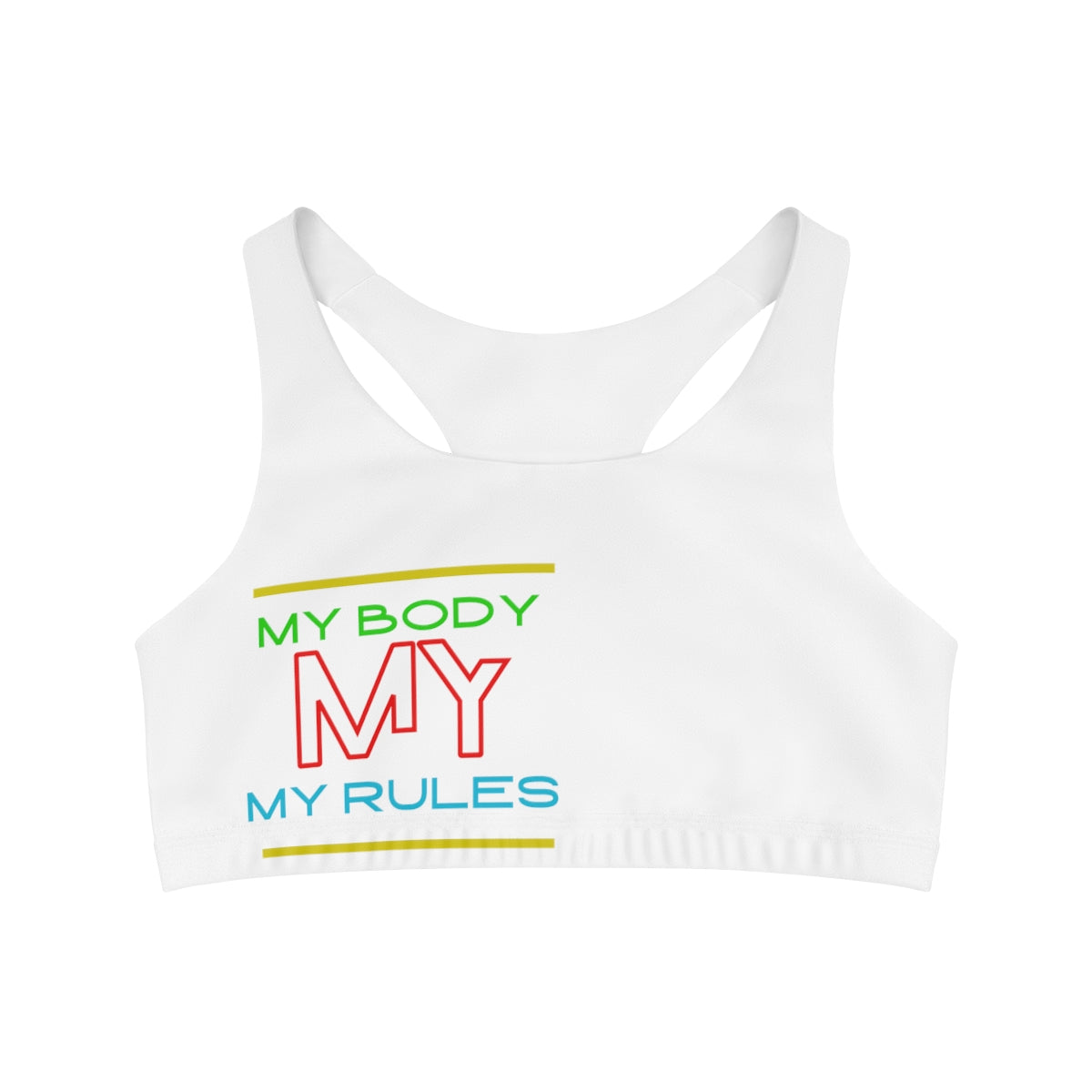 Sports Bra ( My body My rules ) White