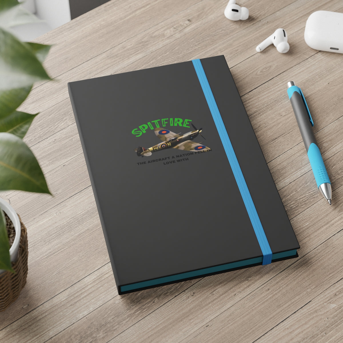 Hardcover Journal Color Contrast Notebook - Ruled ( SPITFIRE ) Military Styling