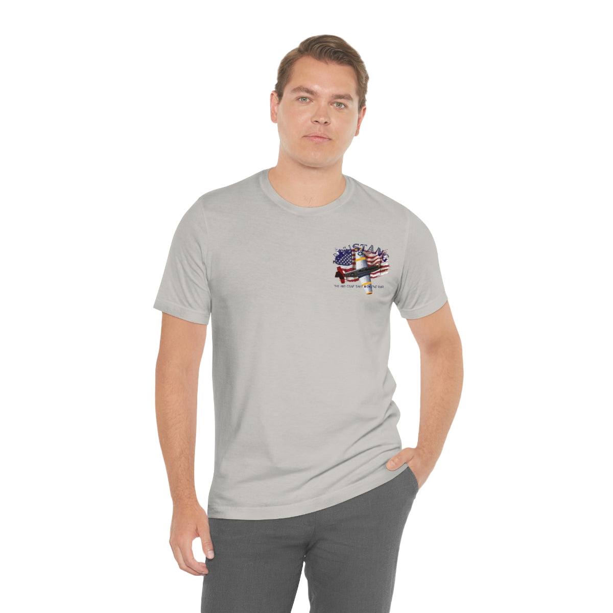 T-shirt Classic Jersey short sleeve ( P-51 Mustang Aircraft ) Military Style