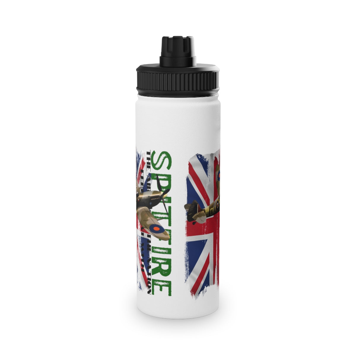 Stainless Steel Water Bottle, Sports Lid ( SPITFIRE ) Military Styling