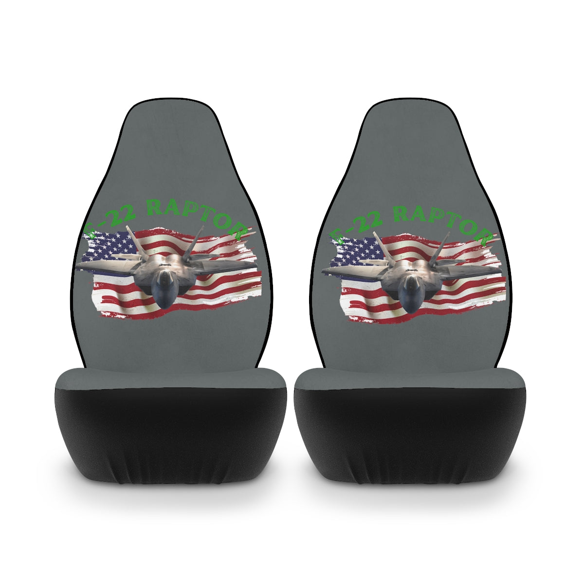 Polyester Car Seat Covers (F-22 Raptor Grey) Military Styling