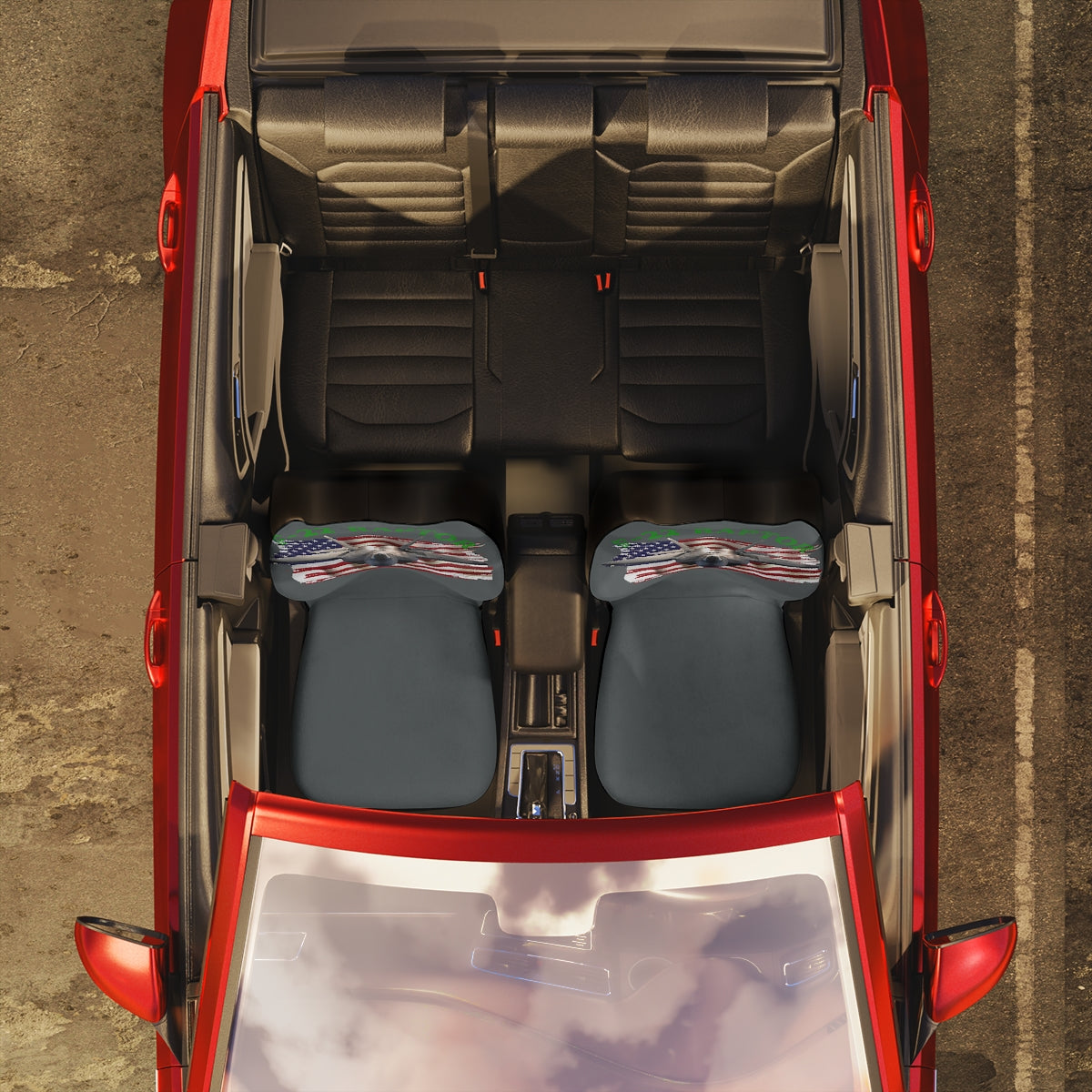 Polyester Car Seat Covers (F-22 Raptor Grey) Military Styling