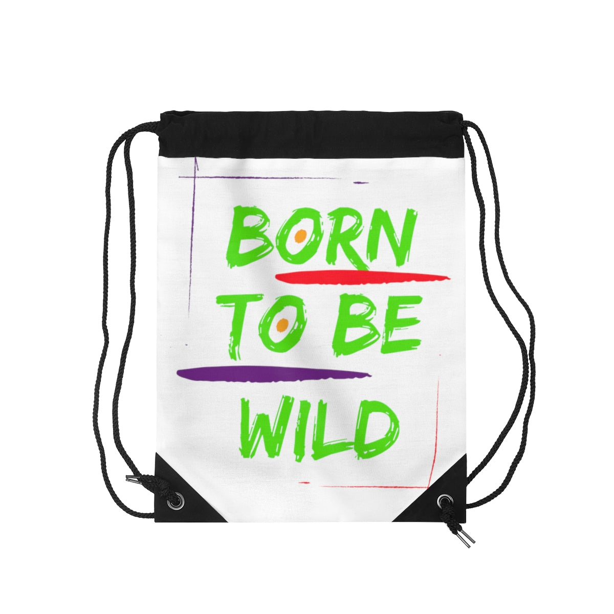 Drawstring Bag ( Born To Be Wild White )