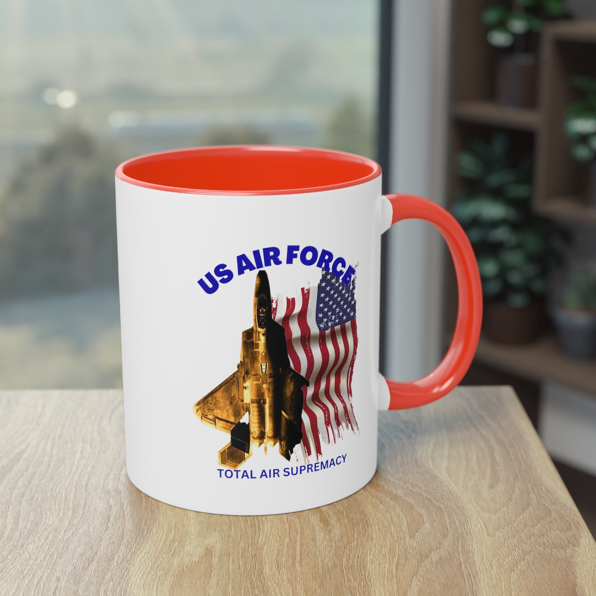 Coffee Mug ( US Air Force With Raptor ) Military Style