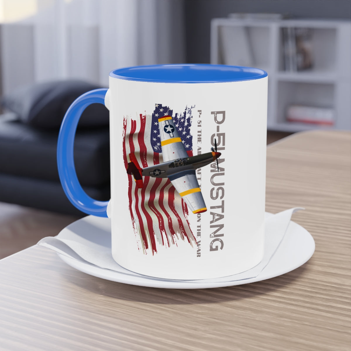 Coffee Mug ( P-51 Mustang ) Military Style
