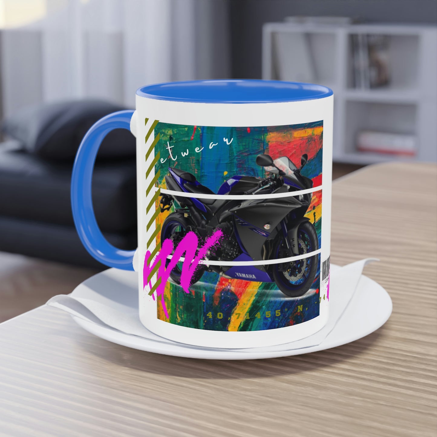 Coffee Mug  ( Urban Blue Sports Bike )
