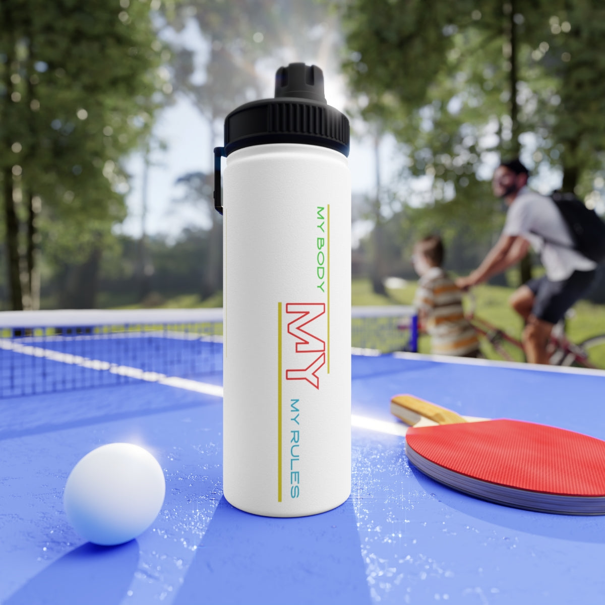 Stainless Steel Water Bottle, Sports Lid ( My Body My Rules ) Activewear