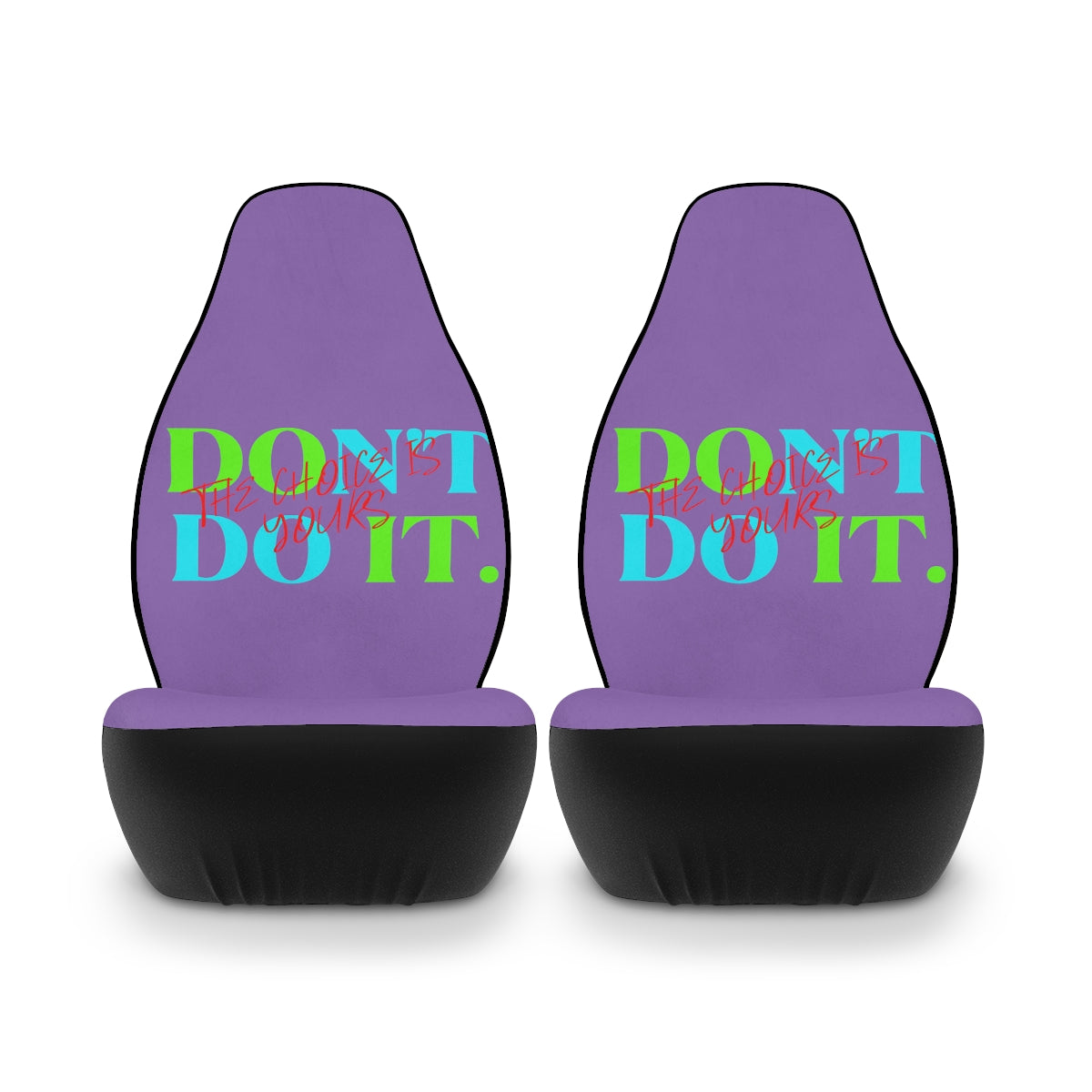 Polyester Car Seat Covers (Do It Don't Do It Purple )