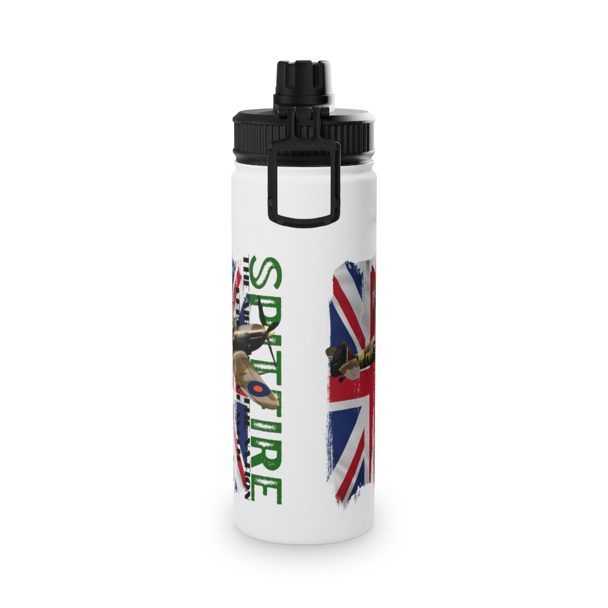 Stainless Steel Water Bottle, Sports Lid ( SPITFIRE ) Military Styling