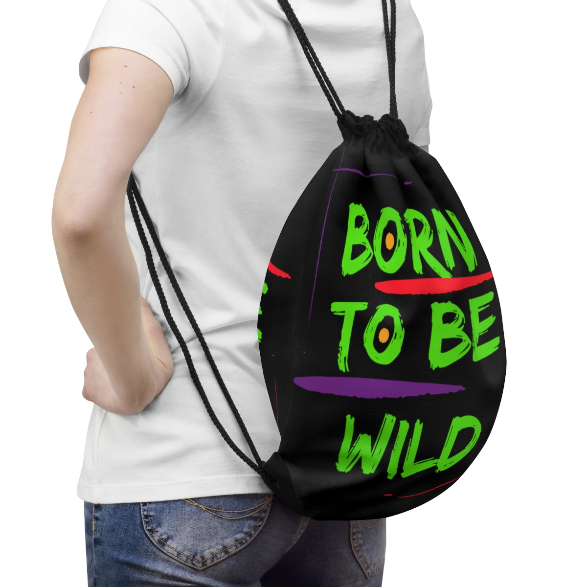 Drawstring Bag ( Born To Be Wild Black )