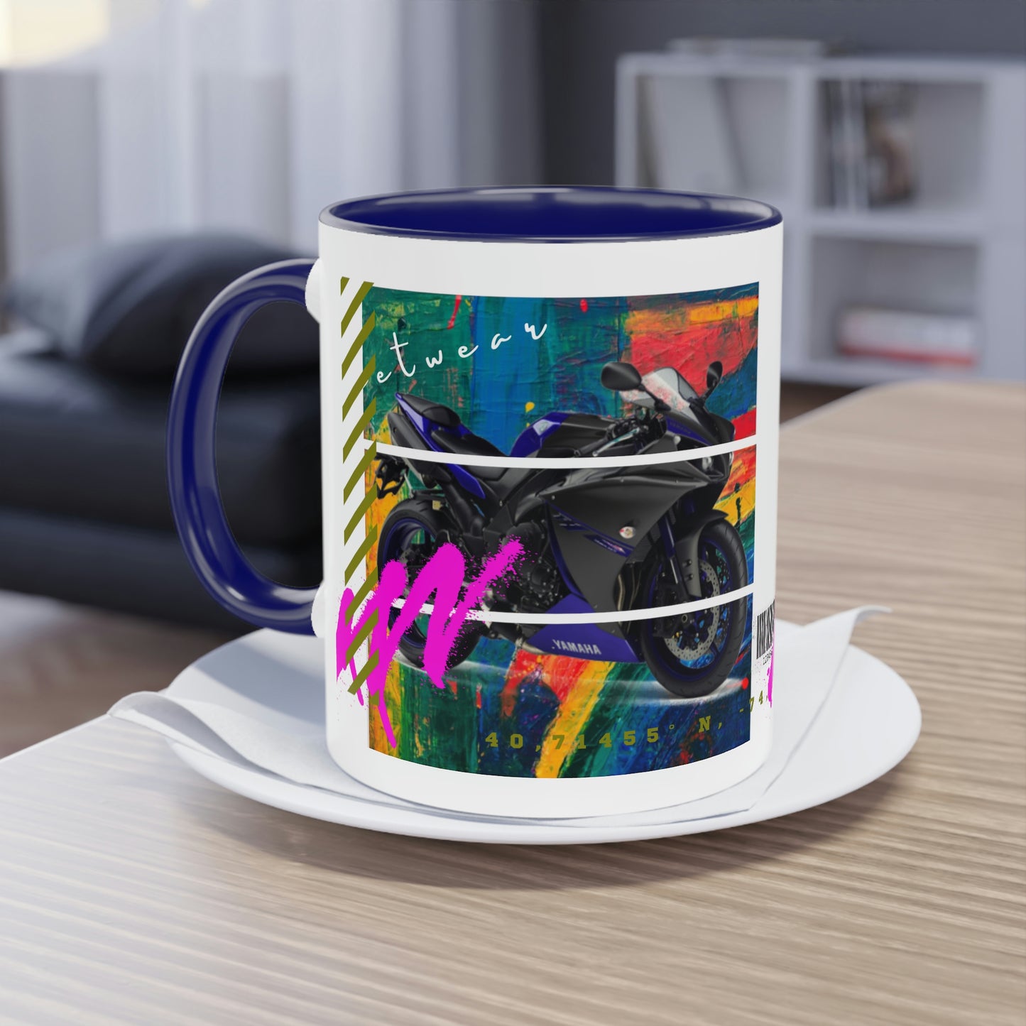 Coffee Mug  ( Urban Blue Sports Bike )
