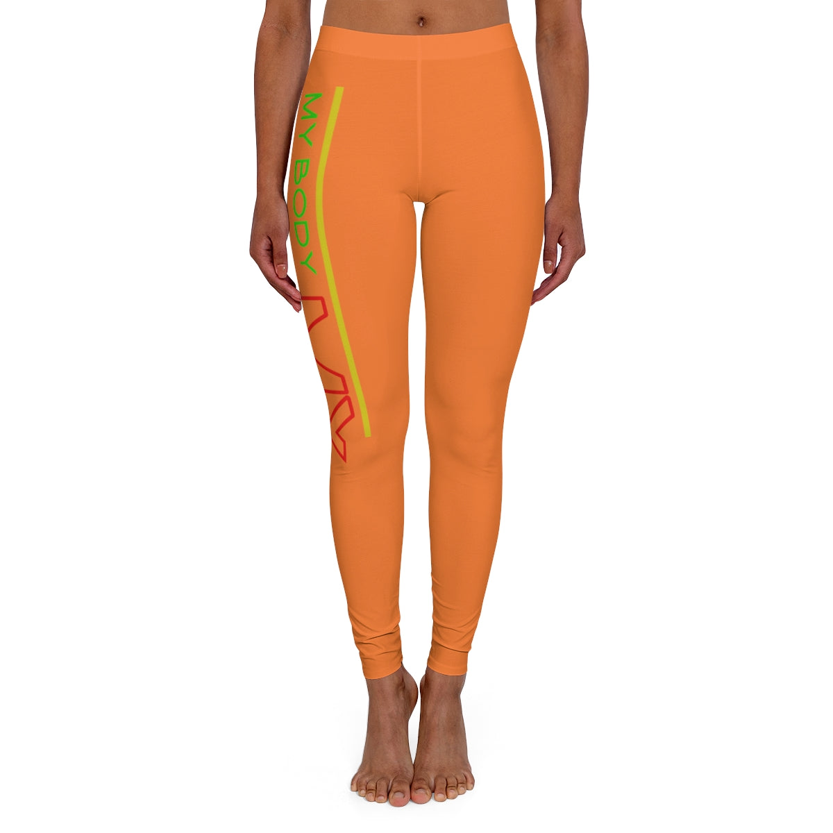 Women's Spandex Leggings ( My body my rules ) ORANGE