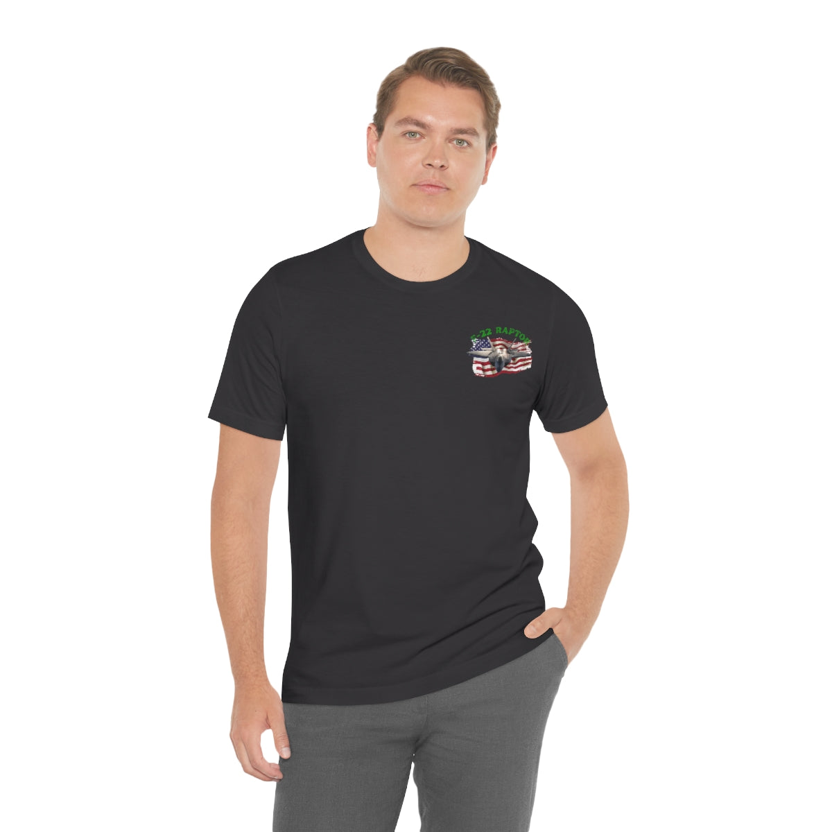 T-shirt Classic Jersey short sleeve ( RAPTOR F-22 stealth fighter ) Military Style