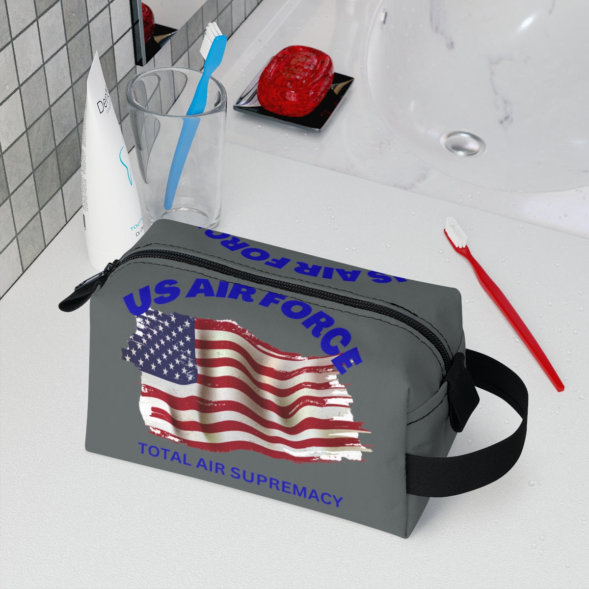 Toiletry Bag (US AIR FORCE Grey ) Military Styling