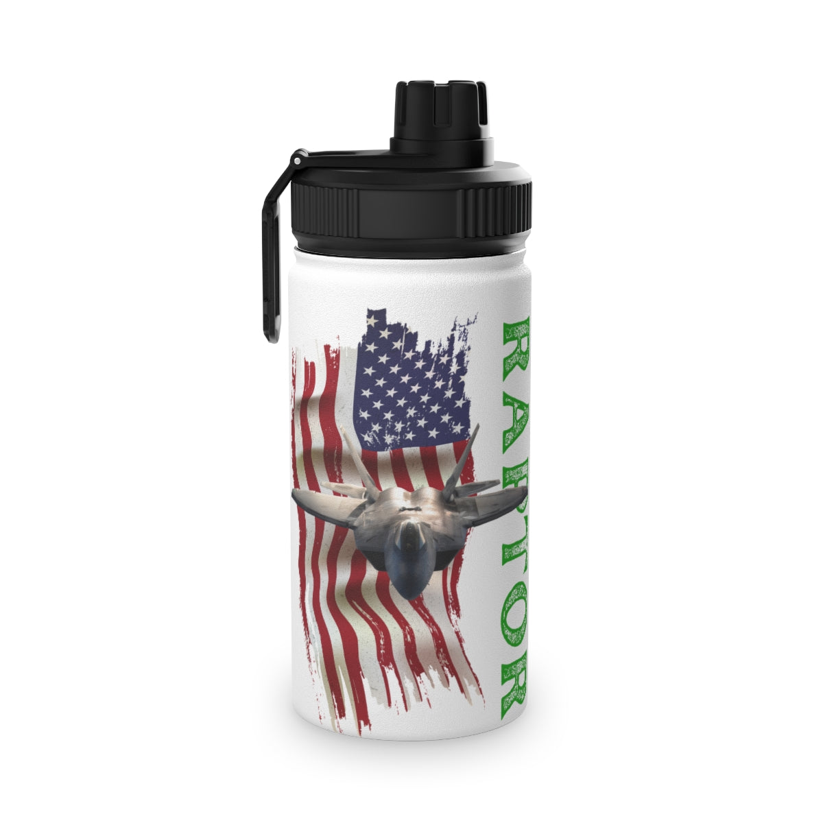 Stainless Steel Water Bottle, Sports Lid ( RAPTOR ) Military Styling