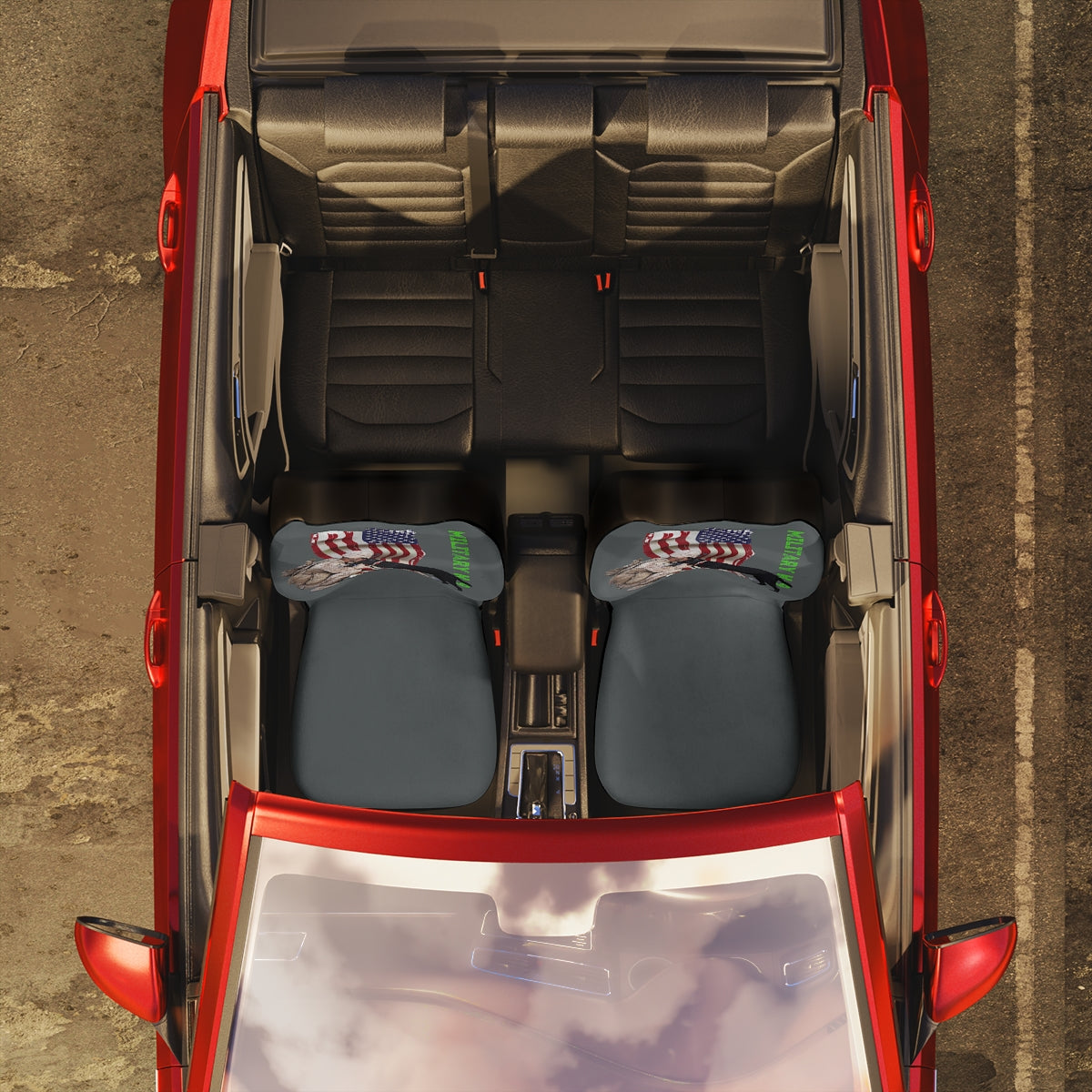 Polyester Car Seat Covers (Military K-9 Grey ) Military Styling