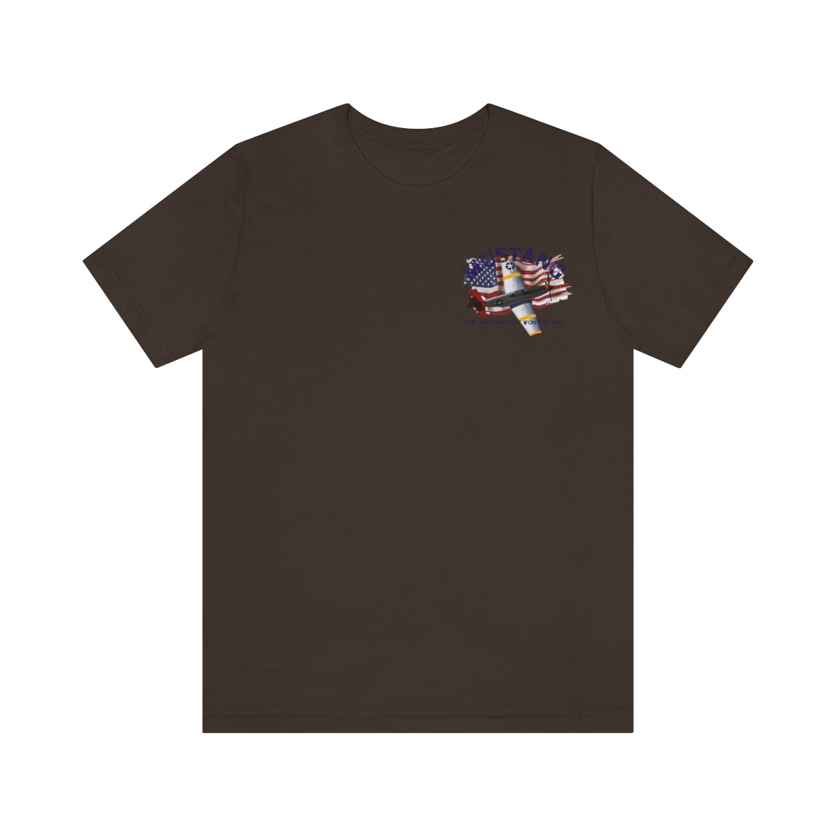 Military T-shirt P-51 Mustang Aircraft , American made, American Flag, Patriotic