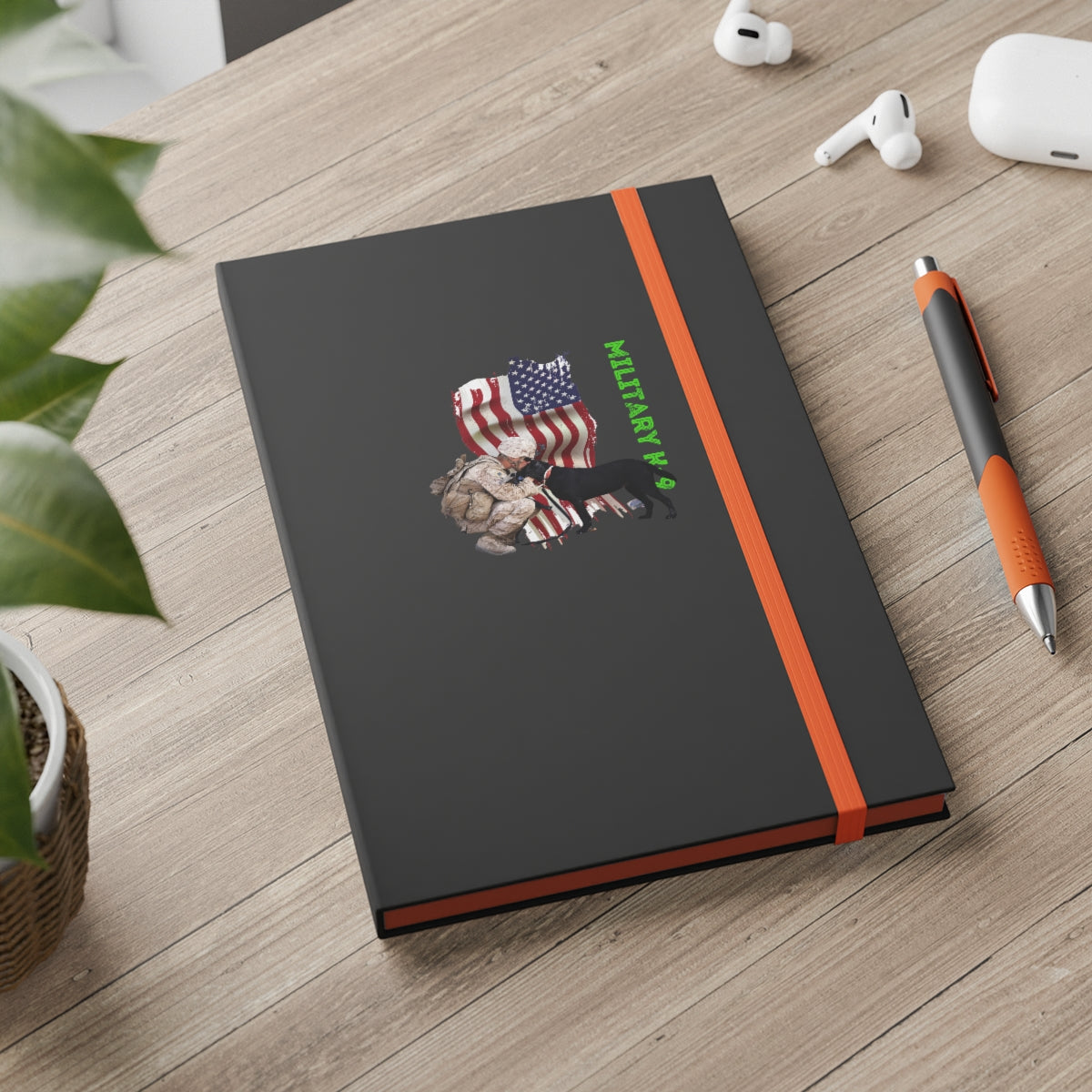 Hardcover Journal Color Contrast Notebook - Ruled ( Military K-9 Corps ) Military Styling