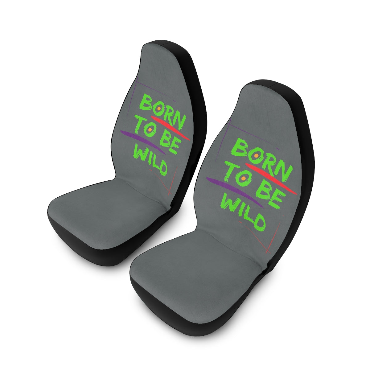 Polyester Car Seat Covers (Born To Be Wild Grey)