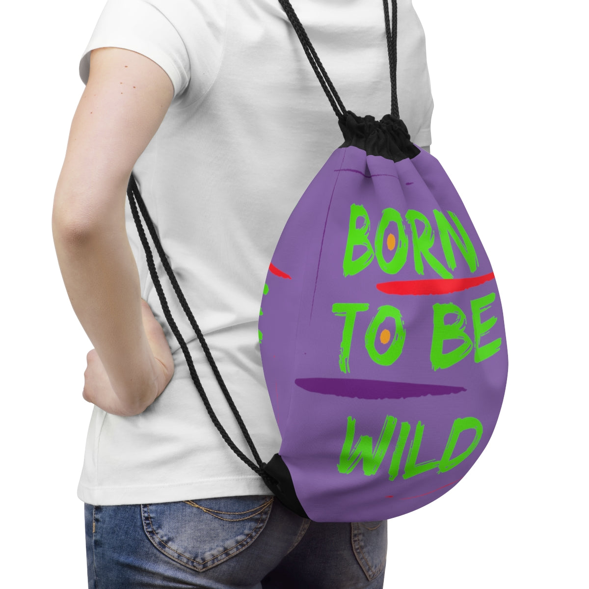 Drawstring Bag ( Born To Be Wild Purple )