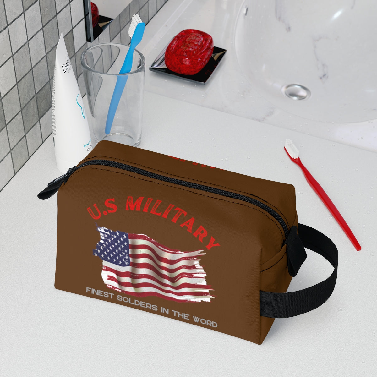 Toiletry Bag (US Military Brown ) Military Styling