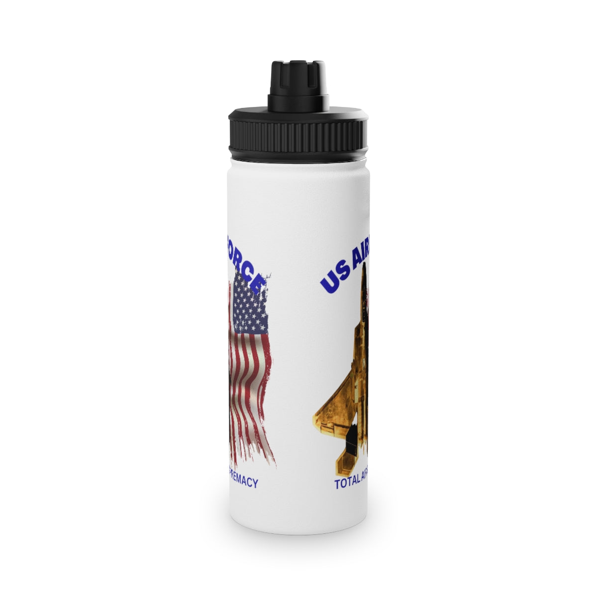 Stainless Steel Water Bottle, Sports Lid ( US Air Force ) Military Styling