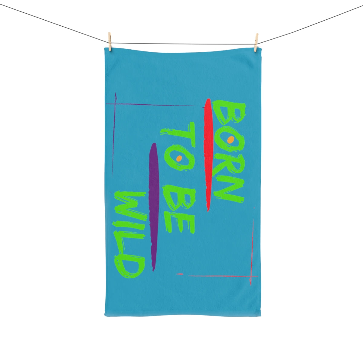 Sports Towel ( Born To Be Wild ) Turquoise