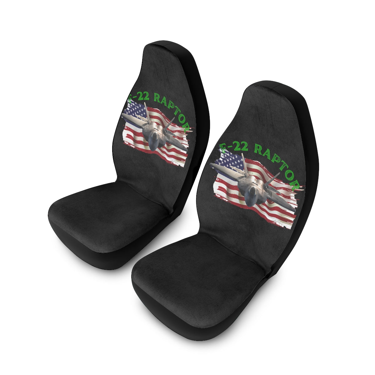Polyester Car Seat Covers (F-22 Raptor Black) Military Styling