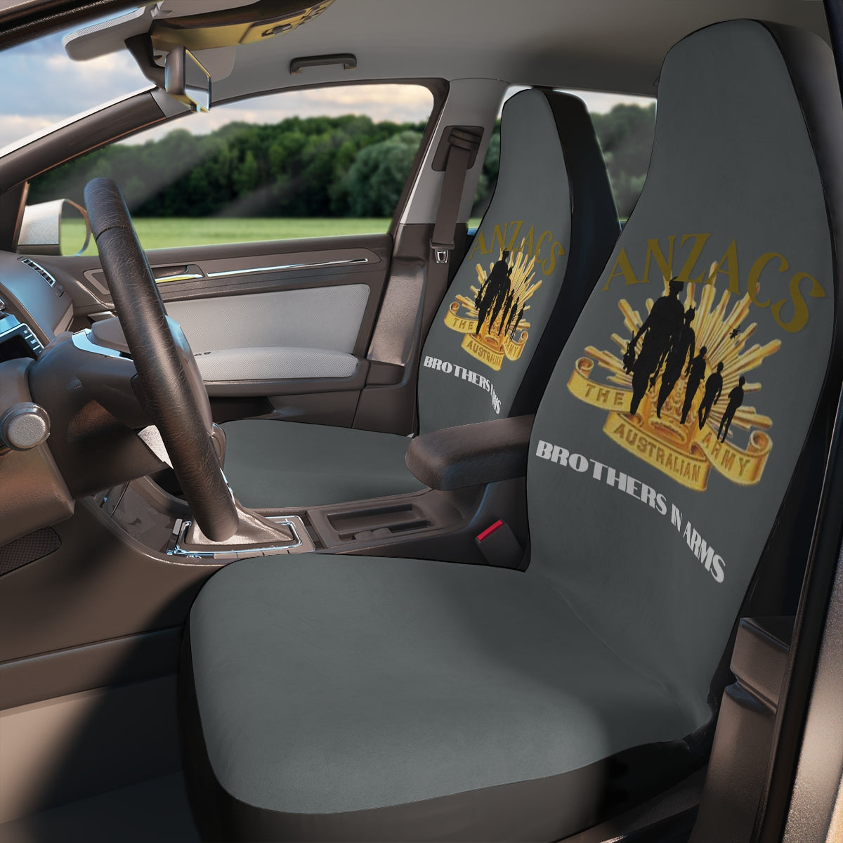 Polyester Car Seat Covers (ANZACS Grey) Military Styling