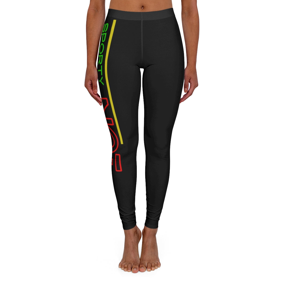 Women's Spandex Leggings ( Sporty Not Nice ) Black