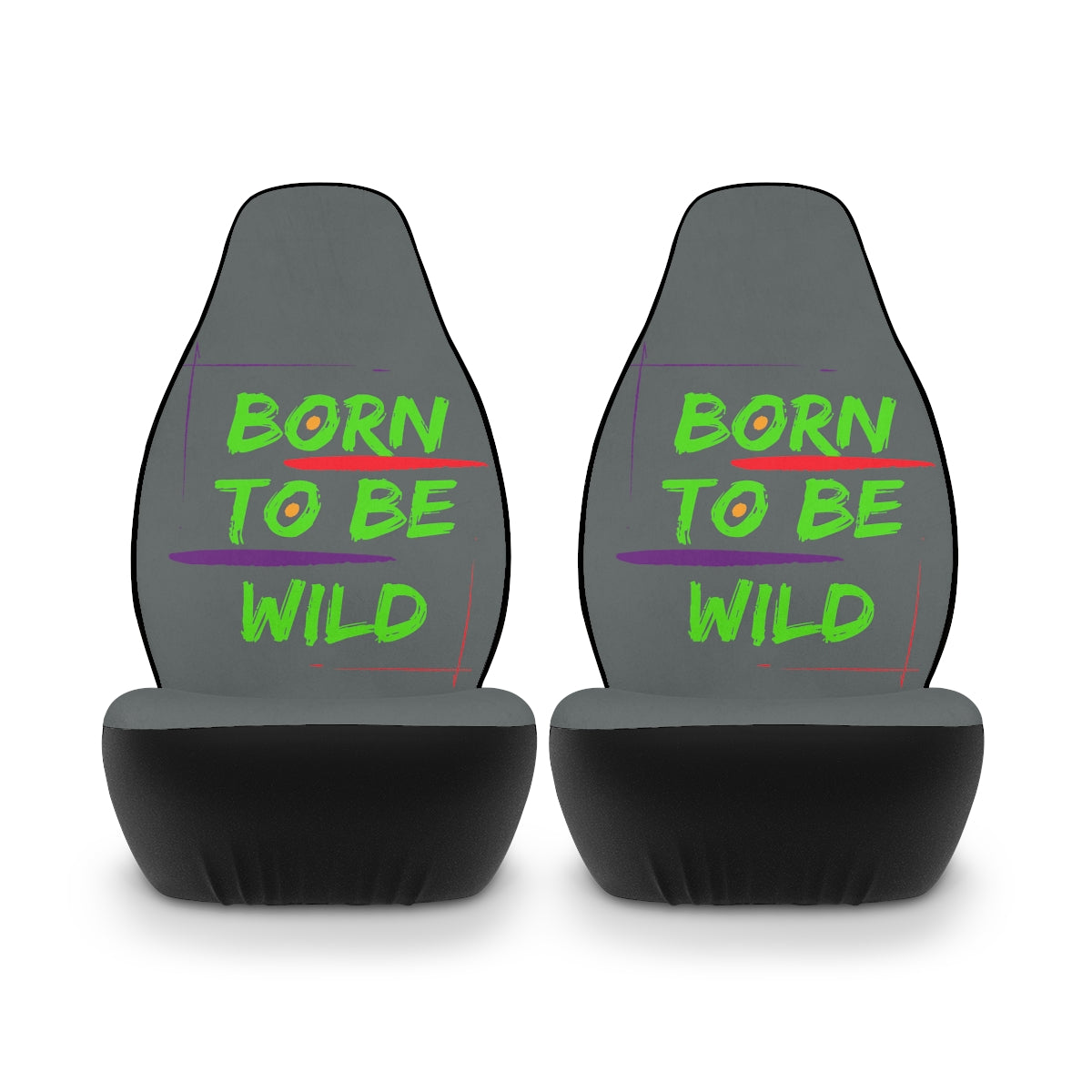 Polyester Car Seat Covers (Born To Be Wild Grey)