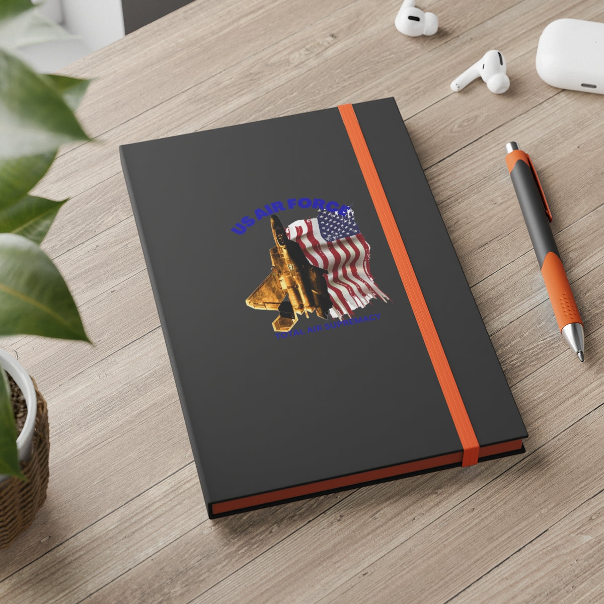 Hardcover Journal Color Contrast Notebook - Ruled (US Air Force 1 ) Military Styling