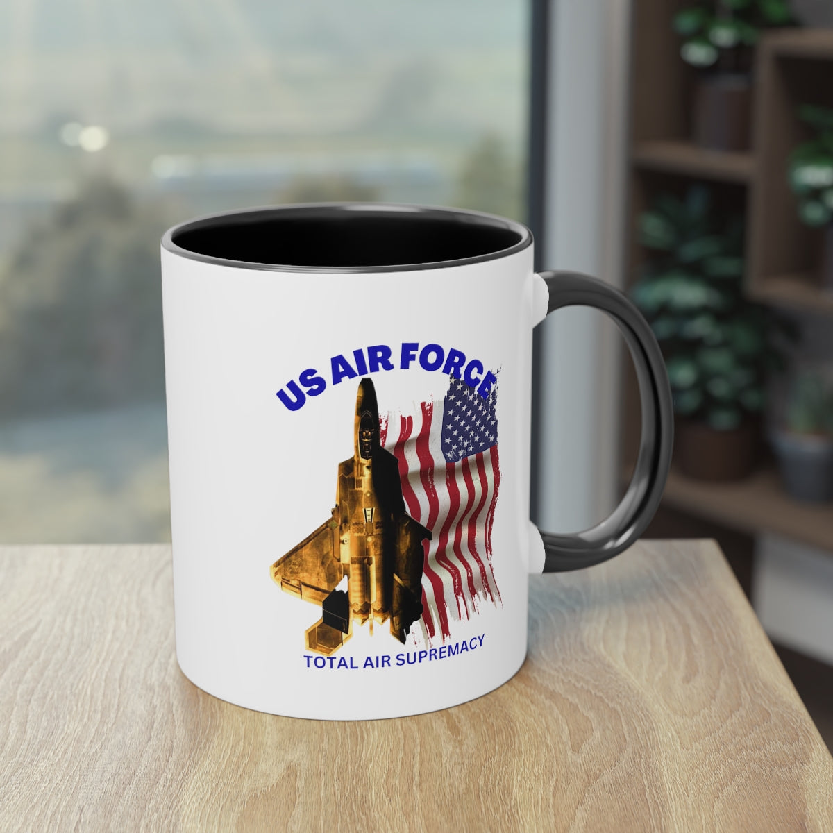 Coffee Mug ( US Air Force With Raptor ) Military Style