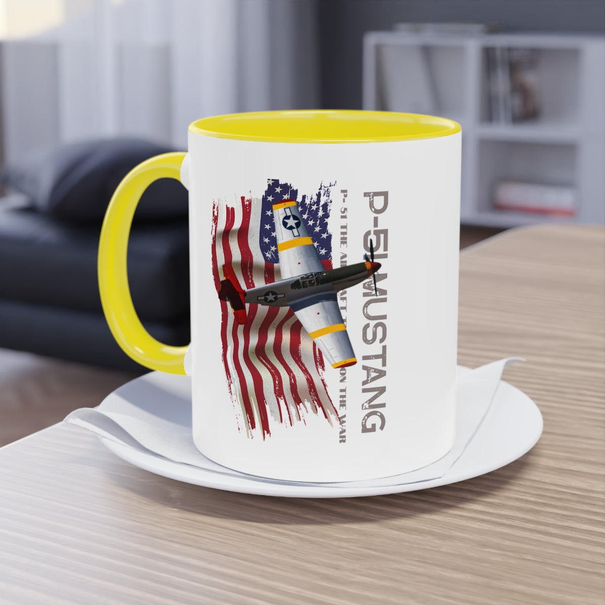 Coffee Mug ( P-51 Mustang ) Military Style