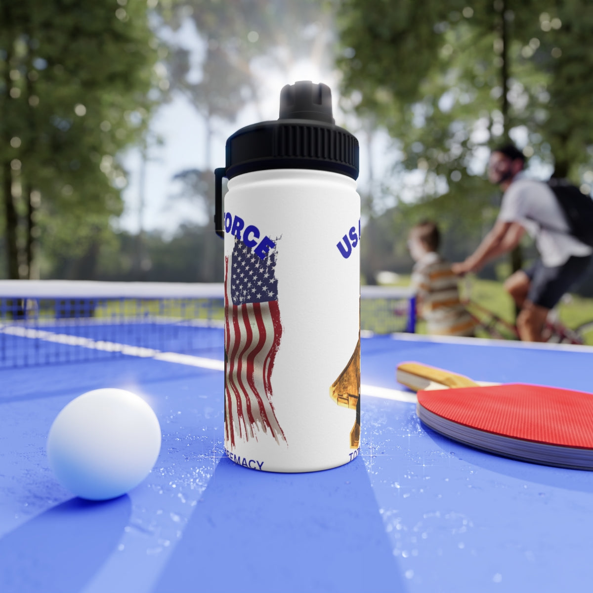 Stainless Steel Water Bottle, Sports Lid ( US Air Force ) Military Styling