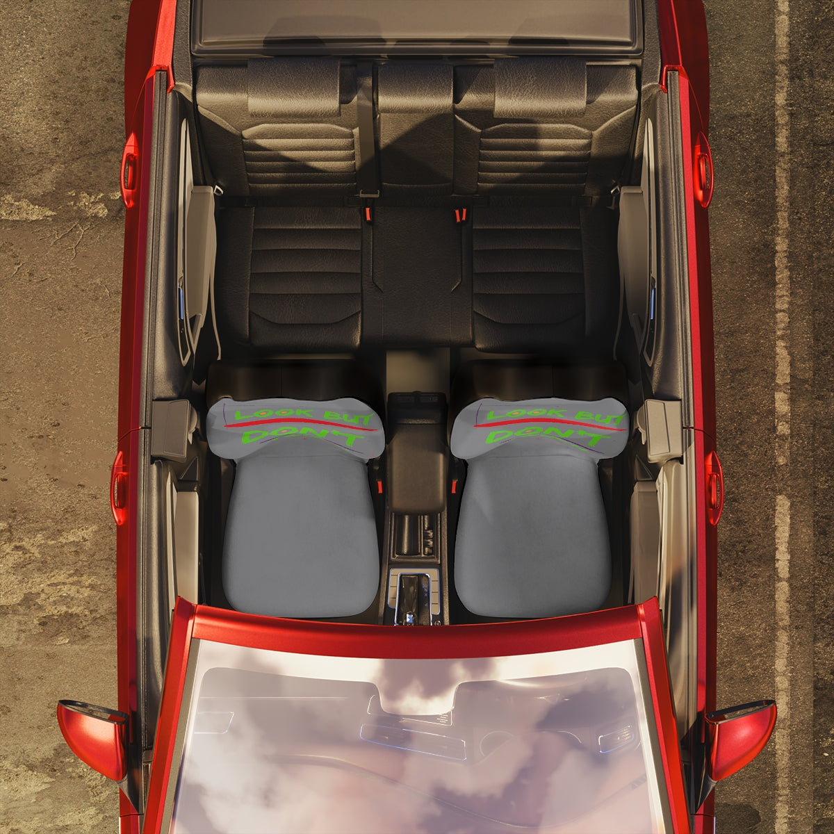 Polyester Car Seat Covers (Look But Don't Touch Grey )