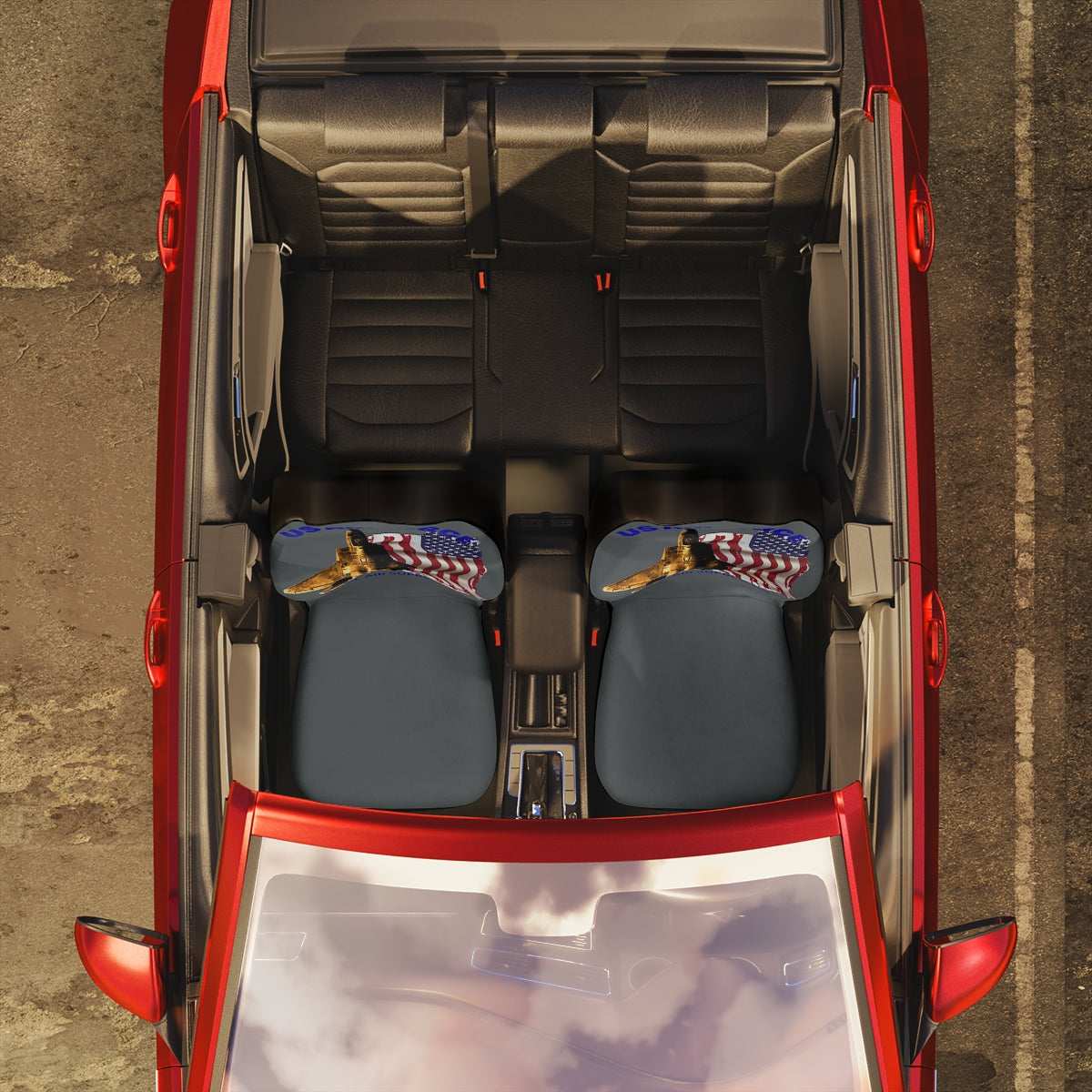 Polyester Car Seat Covers (US Air Force Grey) Military Styling