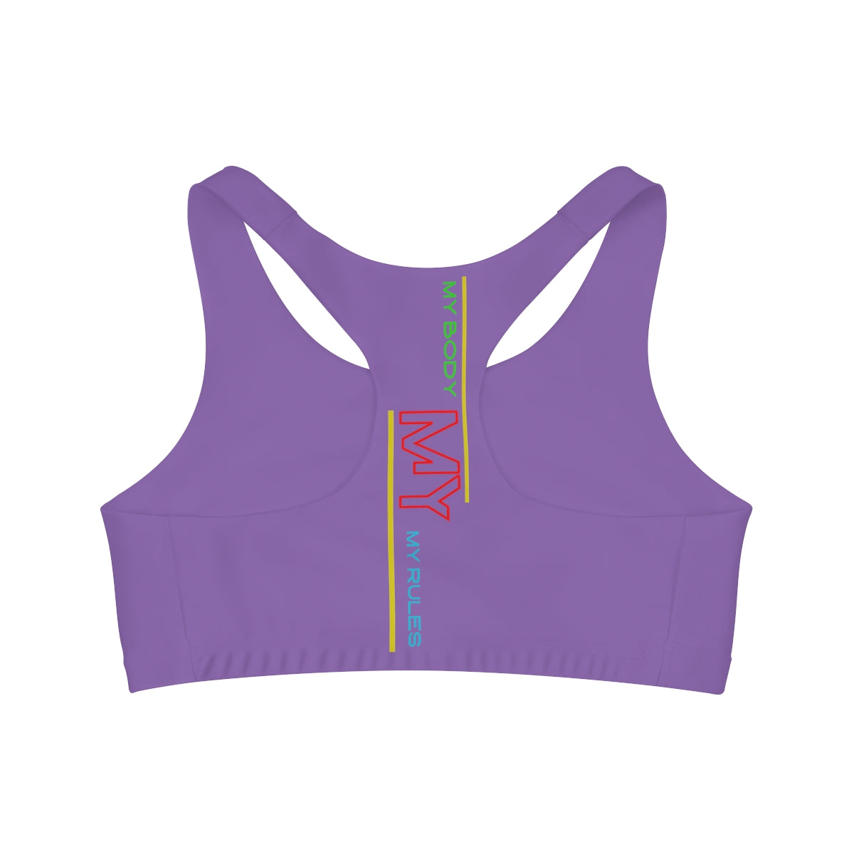 Sports Bra ( My body My rules ) Purple