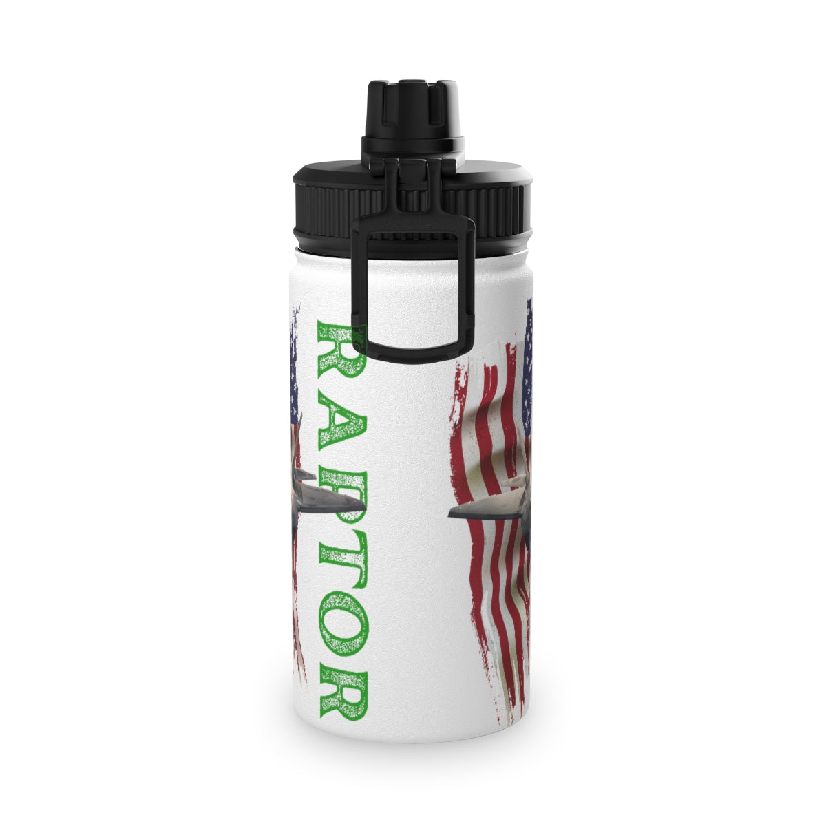 Stainless Steel Water Bottle, Sports Lid ( RAPTOR ) Military Styling