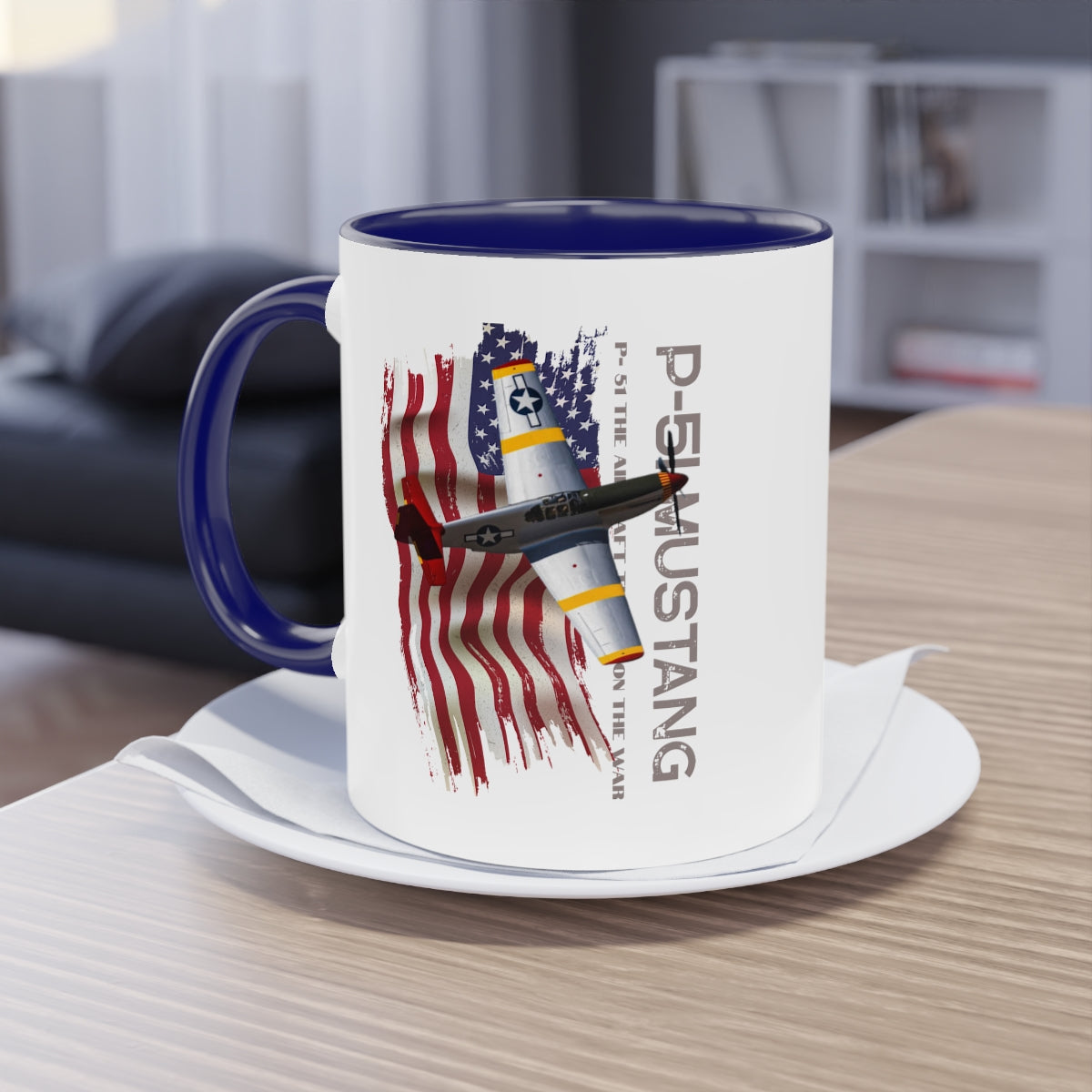 Coffee Mug ( P-51 Mustang ) Military Style