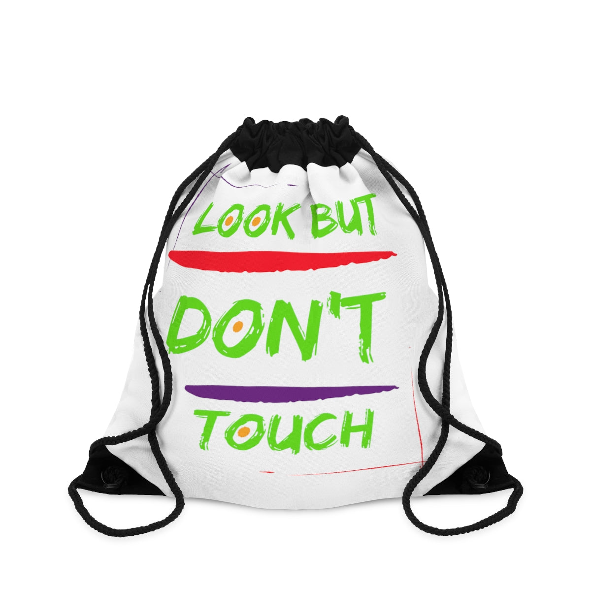 Drawstring Bag ( Look But Don't Touch White )