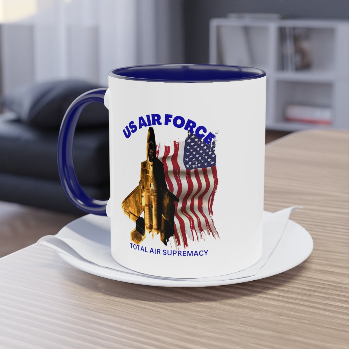 Coffee Mug ( US Air Force With Raptor ) Military Style
