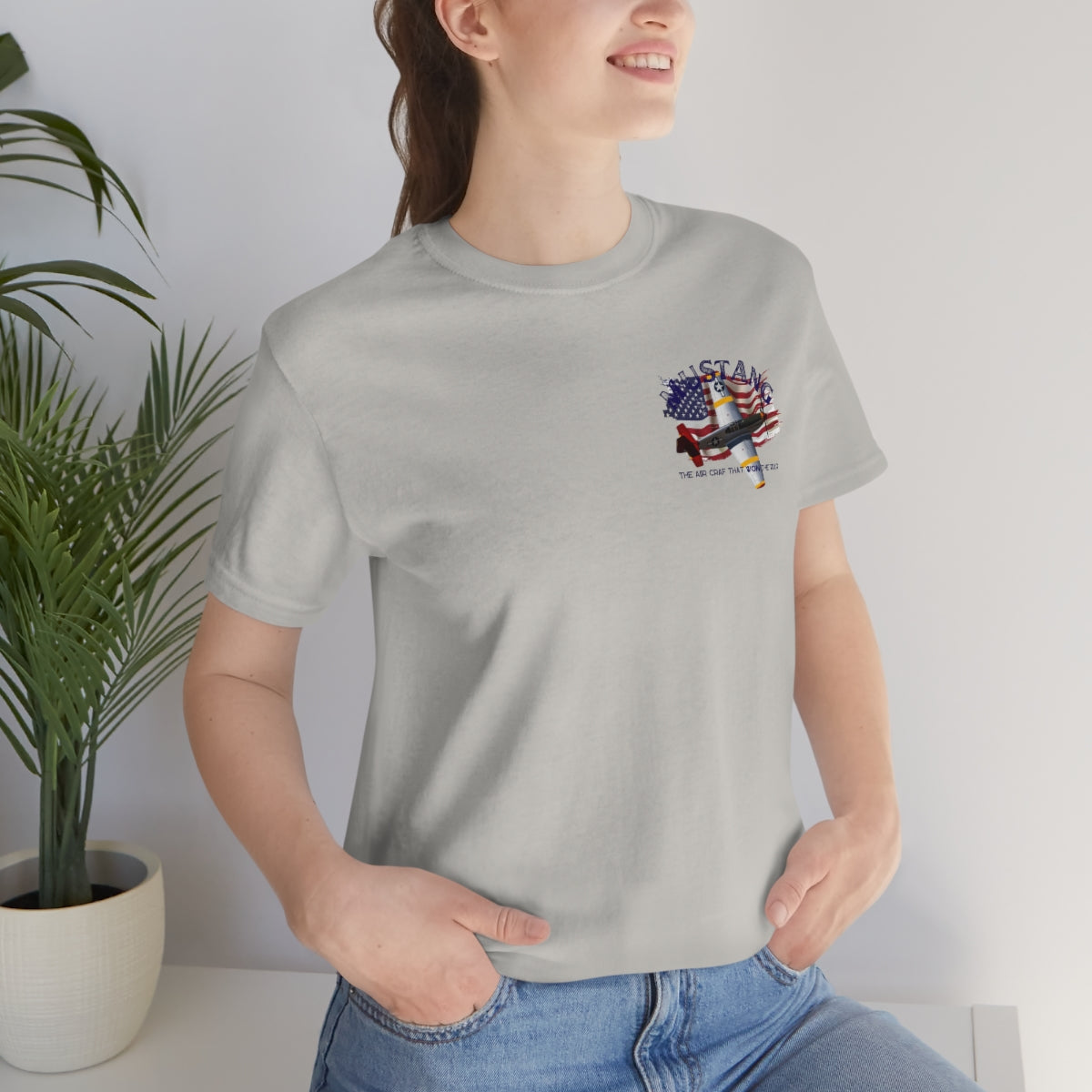 T-shirt Classic Jersey short sleeve ( P-51 Mustang Aircraft ) Military Style