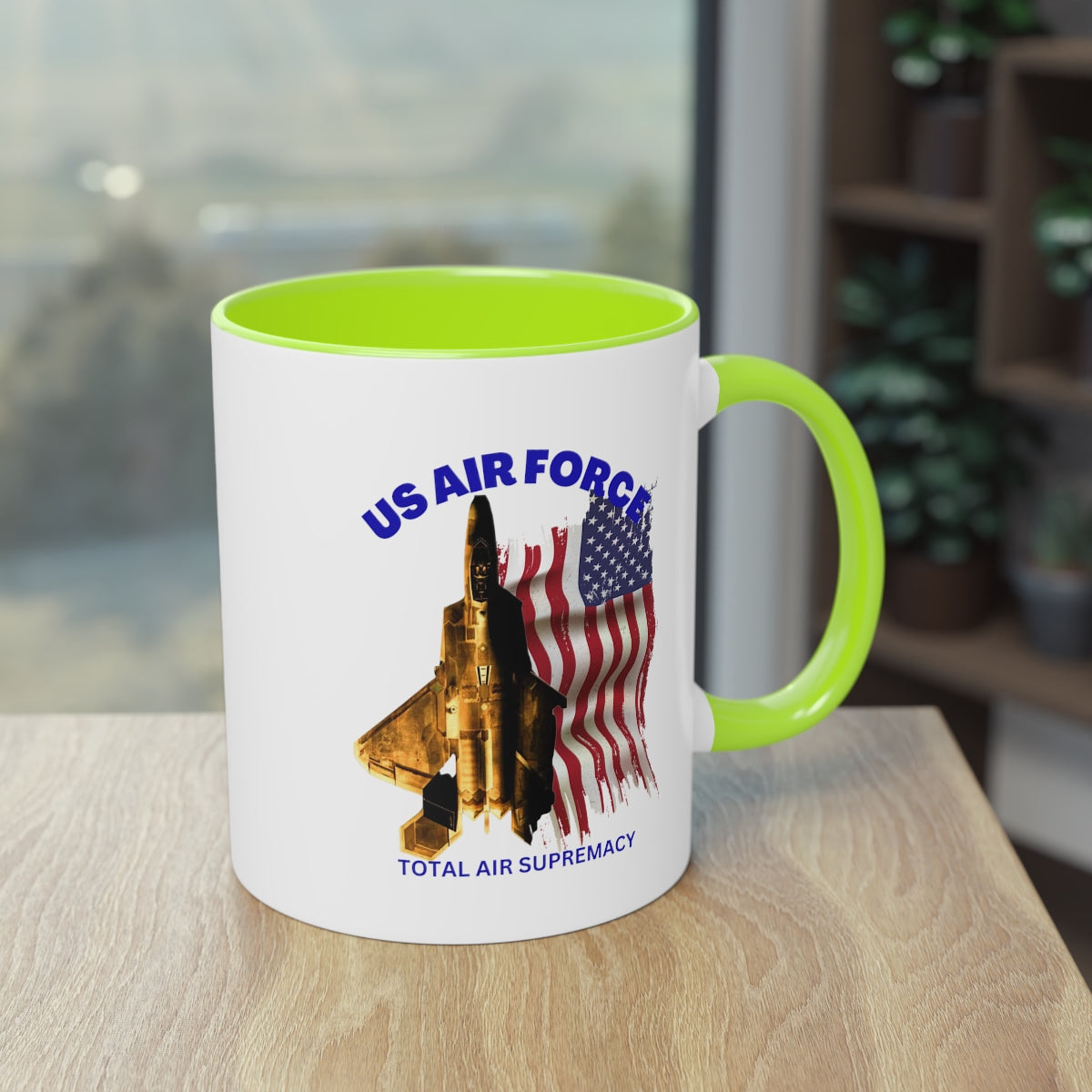 Coffee Mug ( US Air Force With Raptor ) Military Style