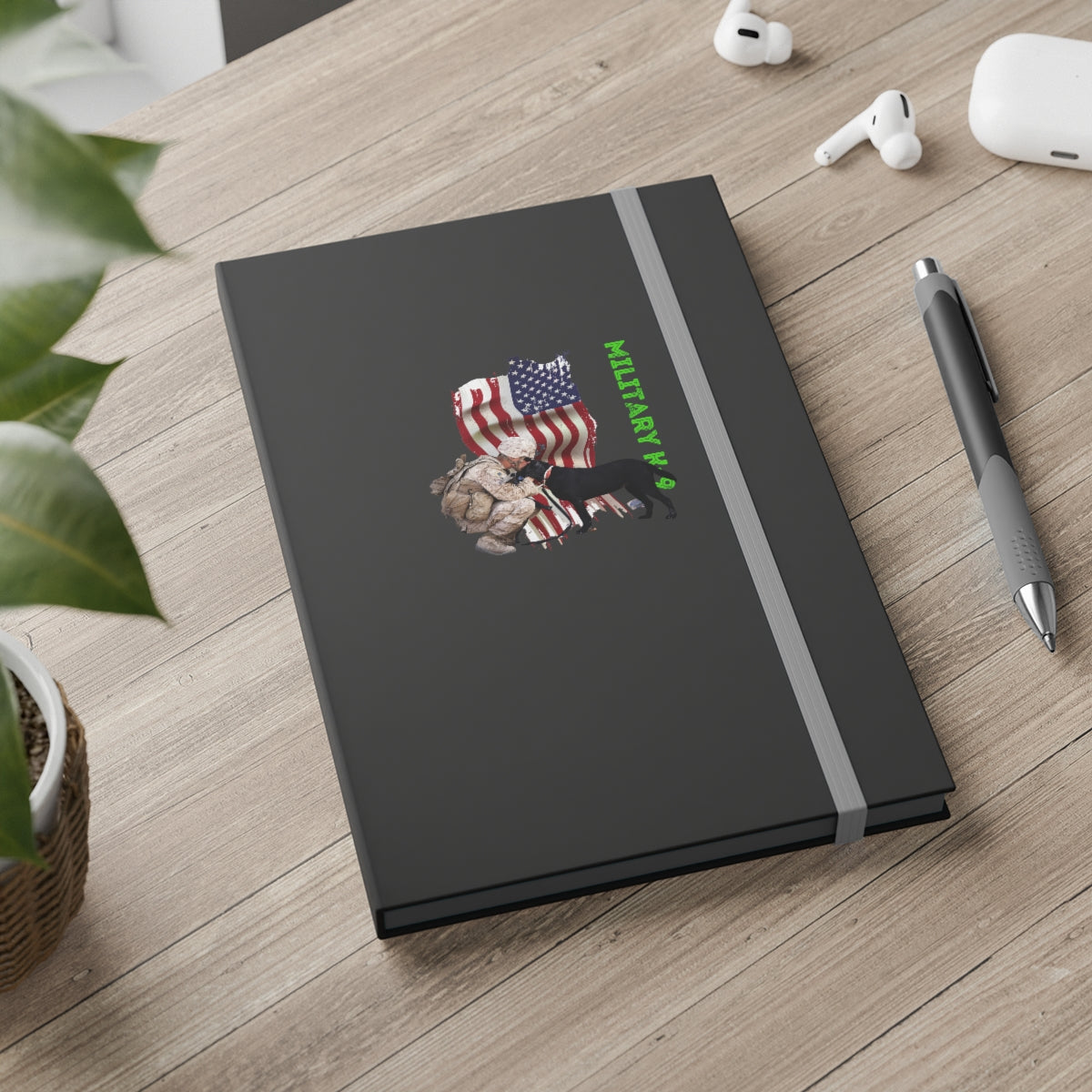 Hardcover Journal Color Contrast Notebook - Ruled ( Military K-9 Corps ) Military Styling