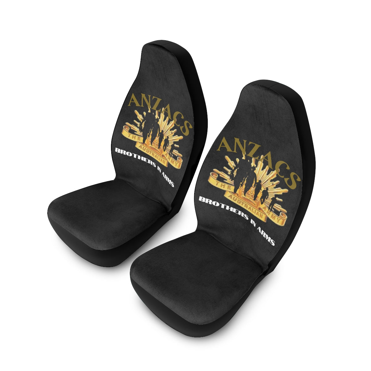 Polyester Car Seat Covers (ANZACS Black ) Military Styling