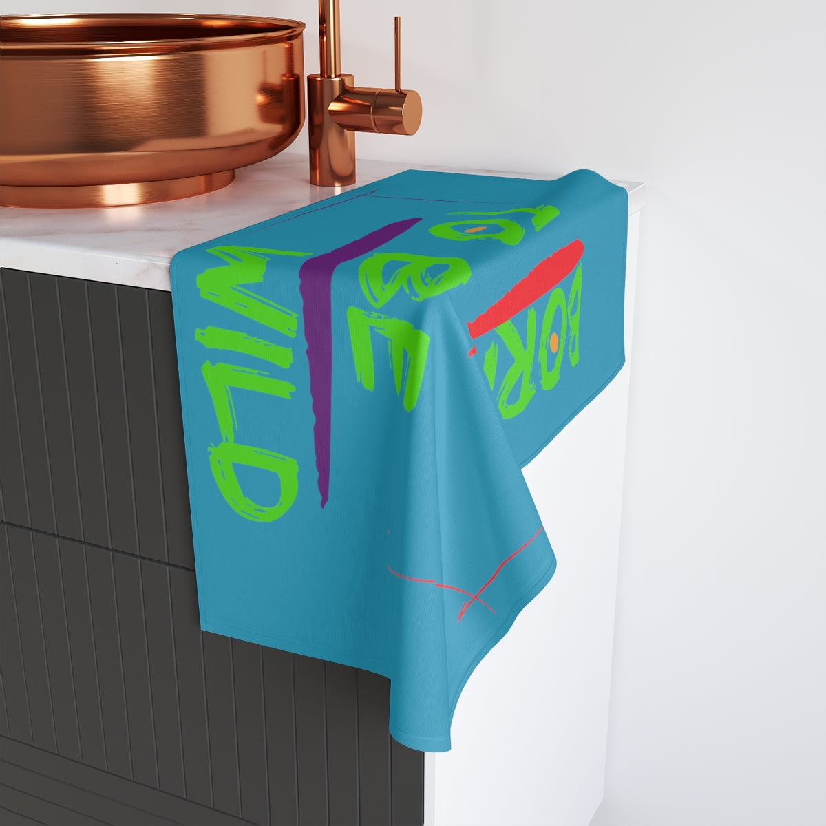 Sports Towel ( Born To Be Wild ) Turquoise