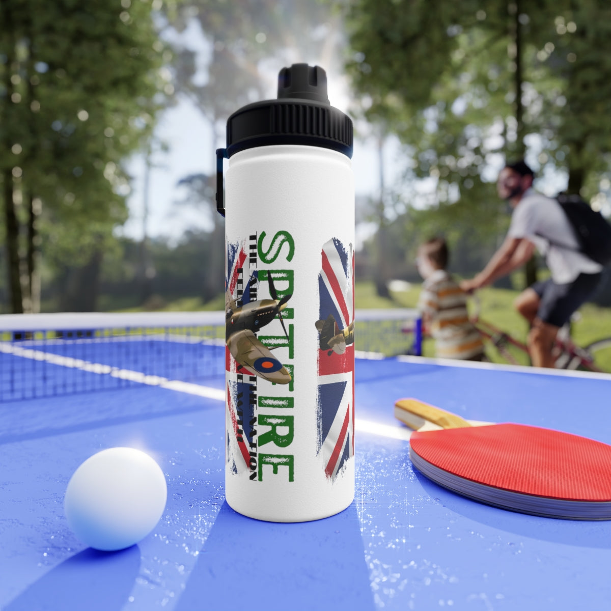 Stainless Steel Water Bottle, Sports Lid ( SPITFIRE ) Military Styling