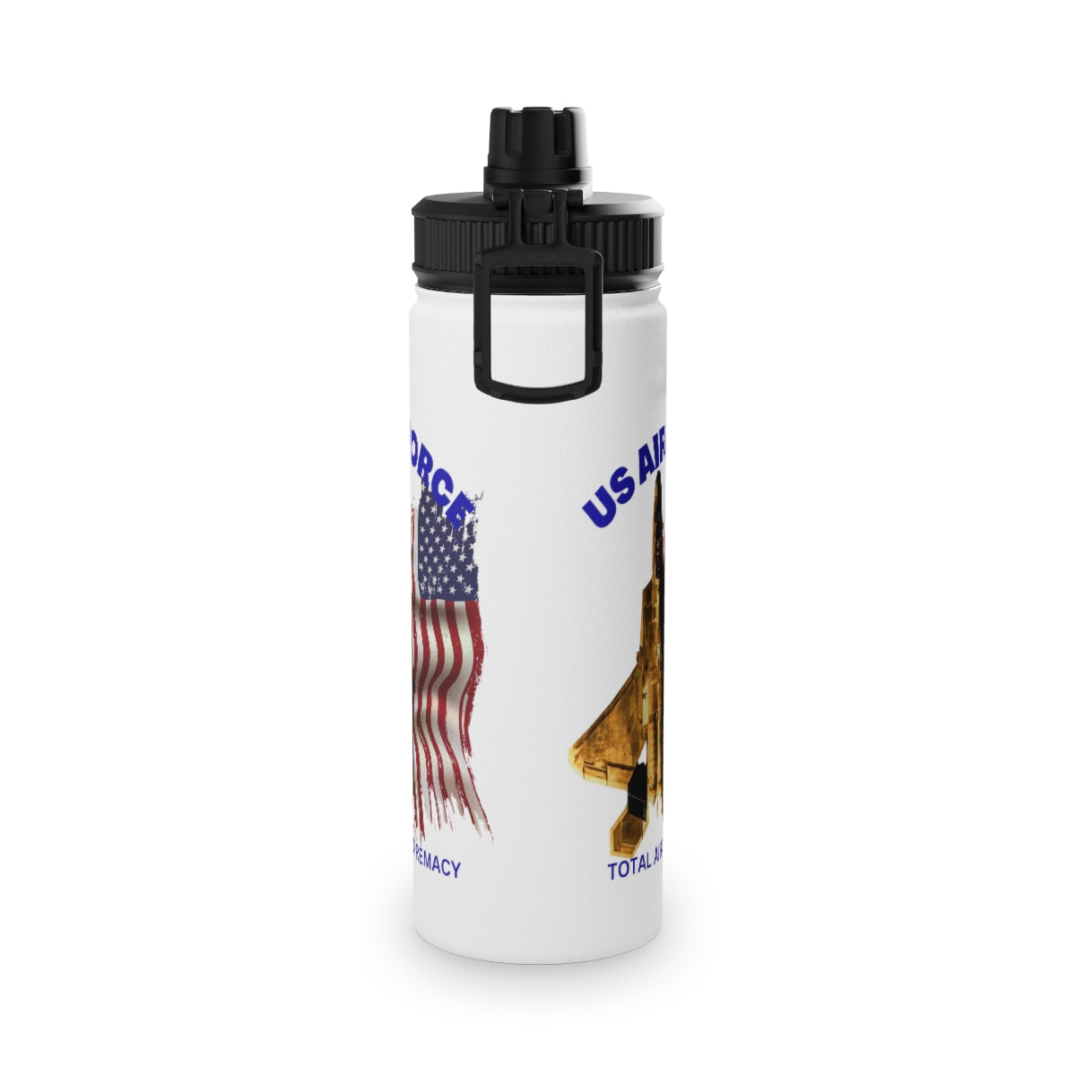 Stainless Steel Water Bottle, Sports Lid ( US Air Force ) Military Styling