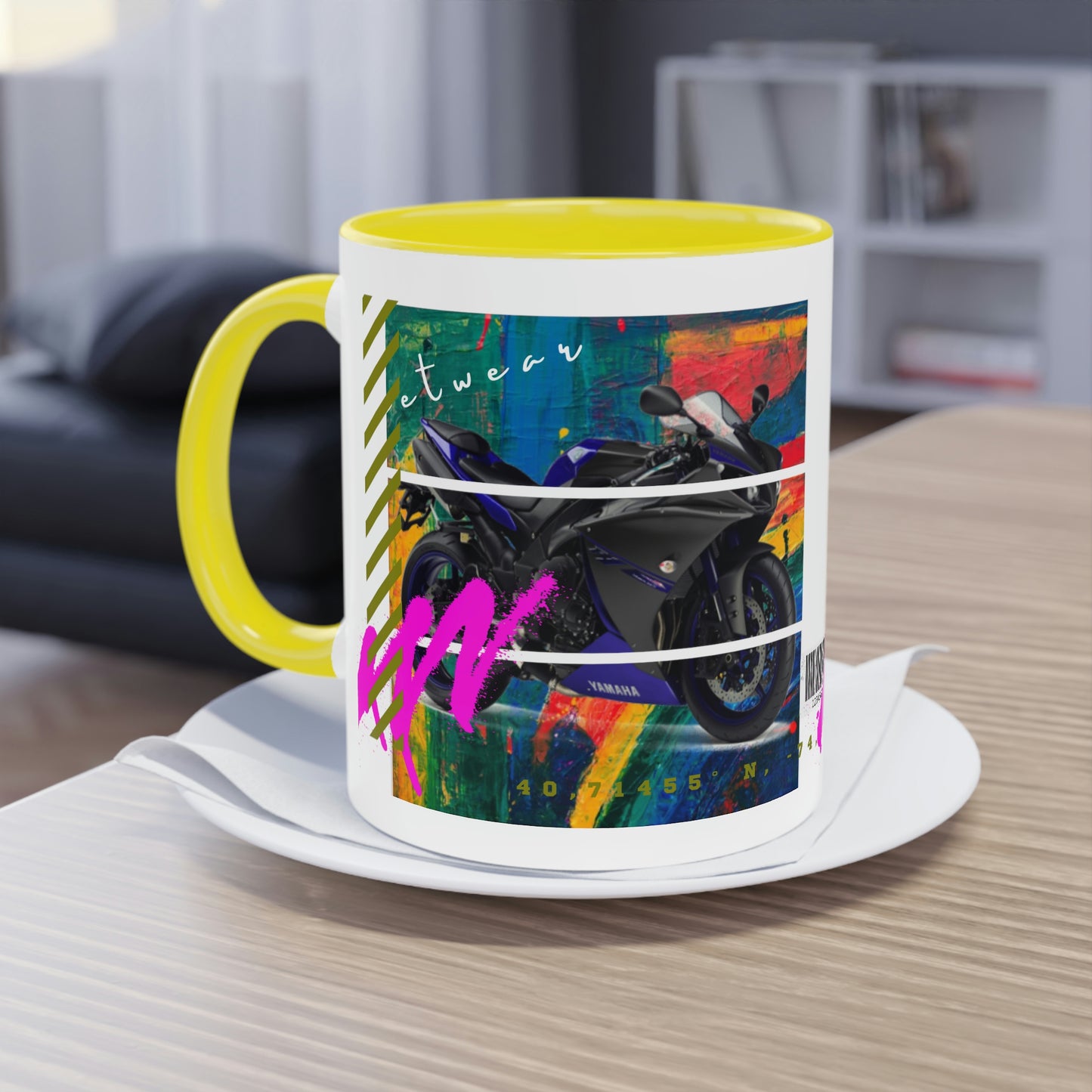 Coffee Mug  ( Urban Blue Sports Bike )